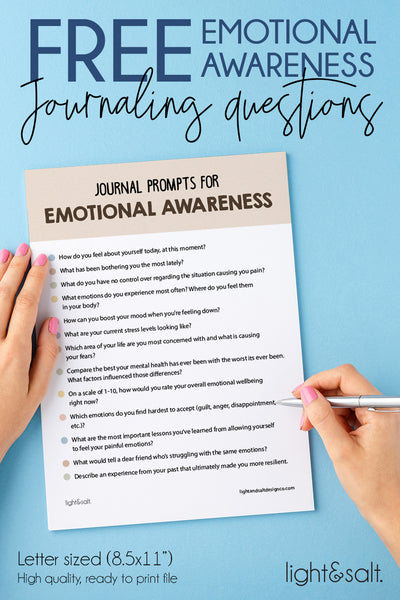 [July FREEBIE] Emotional Awareness Journaling Questions