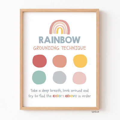 Boho Rainbow grounding technique poster