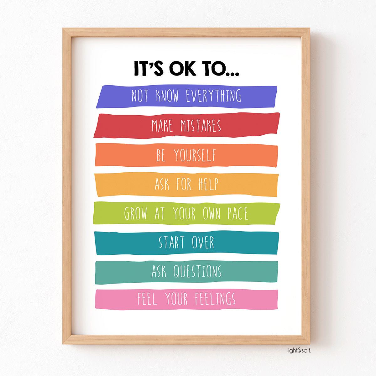 It's okay to poster, challenging negative thoughts – LightandSaltDesign