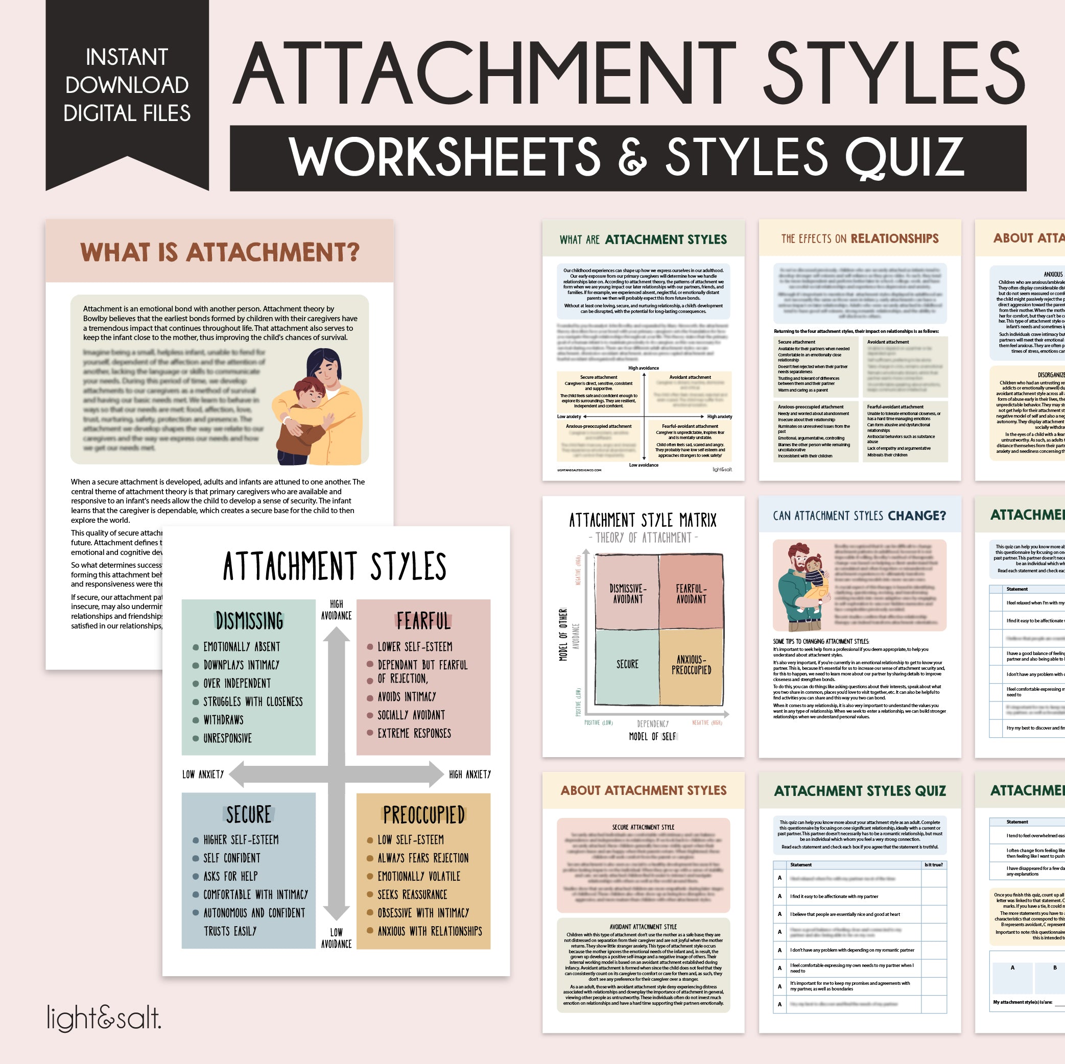 Attachment styles workbook and quiz LightandSaltDesign