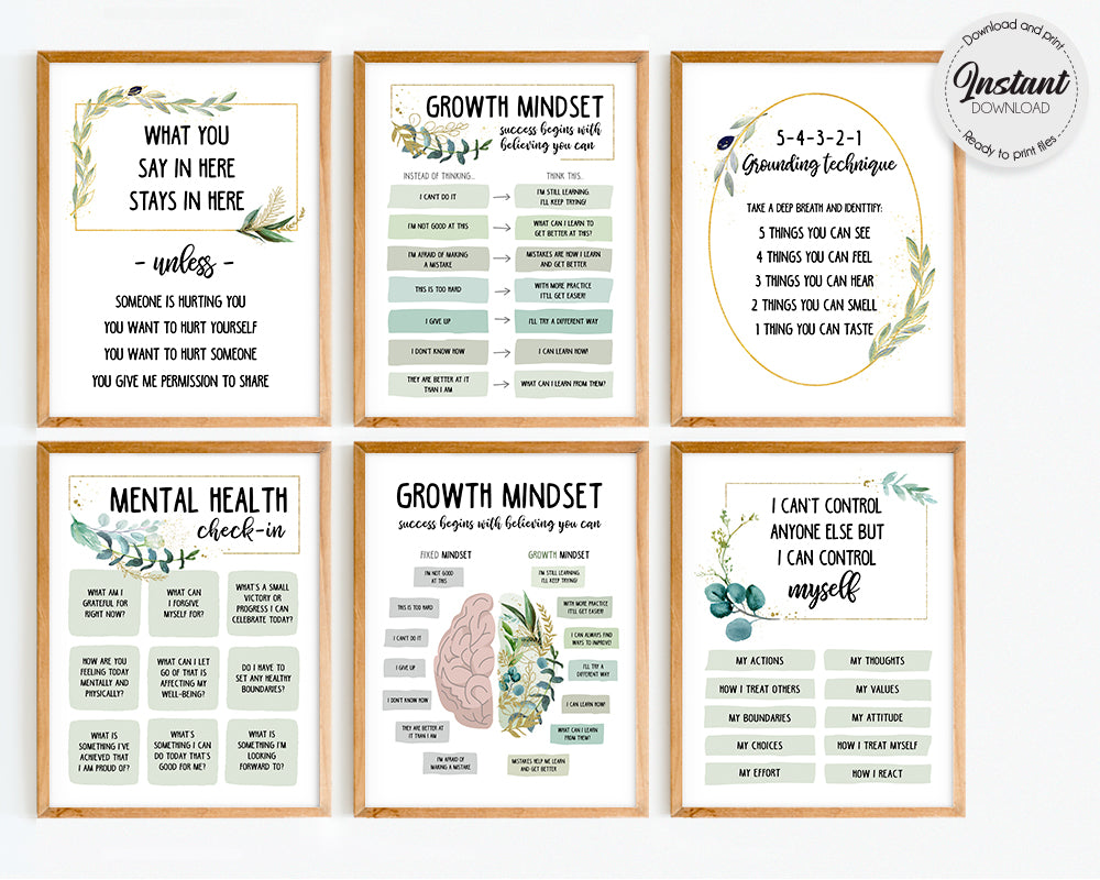 Mental Health & Wellness Poster Package –  LLC