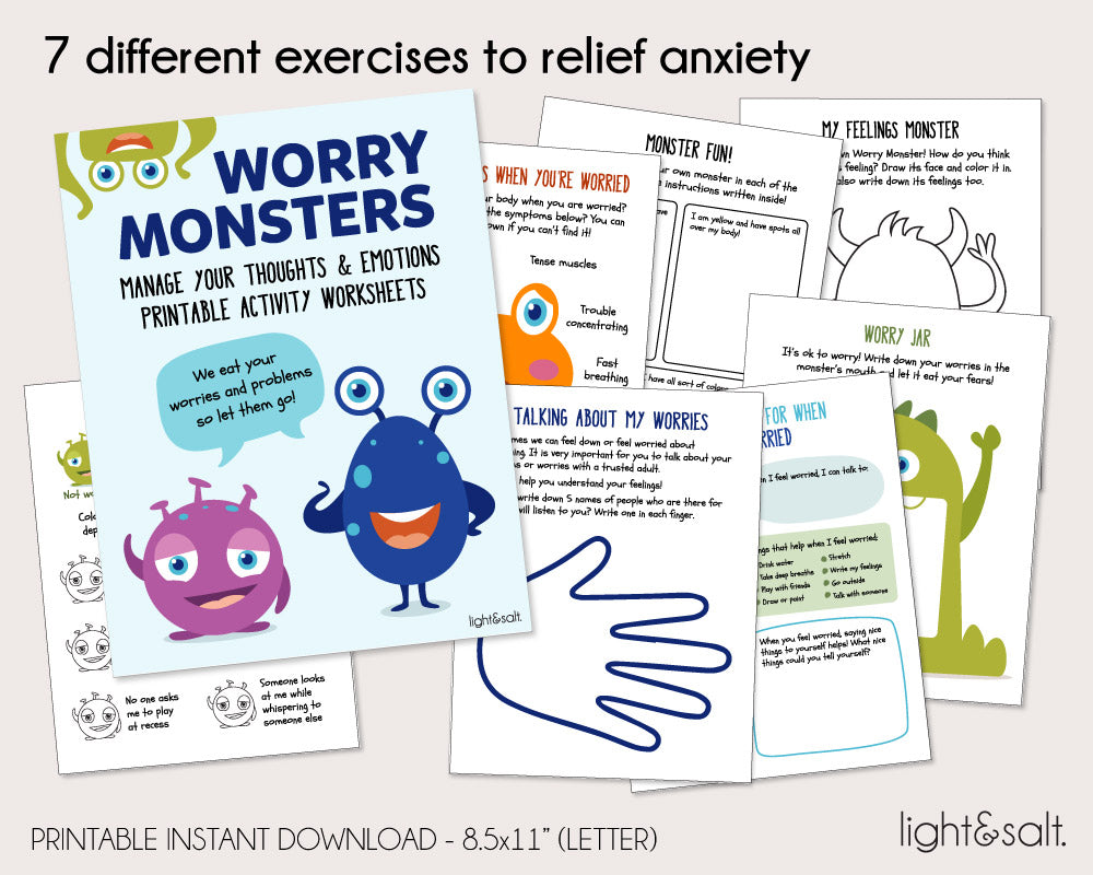 monsters of cok Worry Monster Activity book – LightandSaltDesign