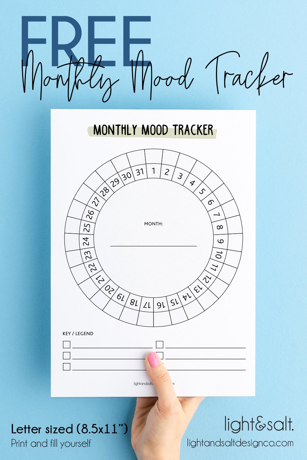Free printable monthly mood tracker