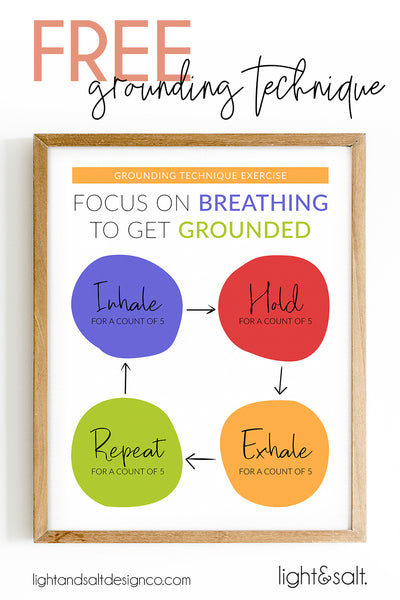 [March FREEBIE] 😌 Mindfulness Breathing, Grounding Technique Poster 🧘