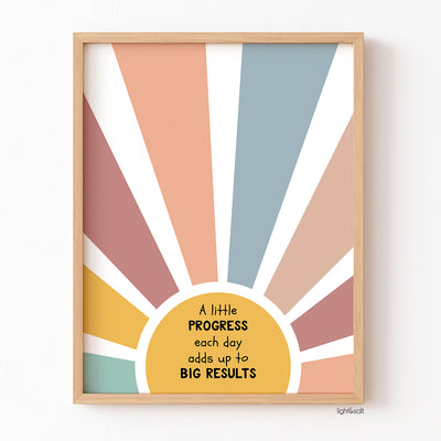 A little progress each day adds up to big results poster