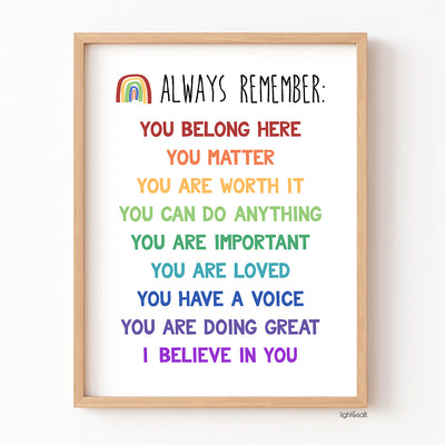 Always remember, you belong here poster