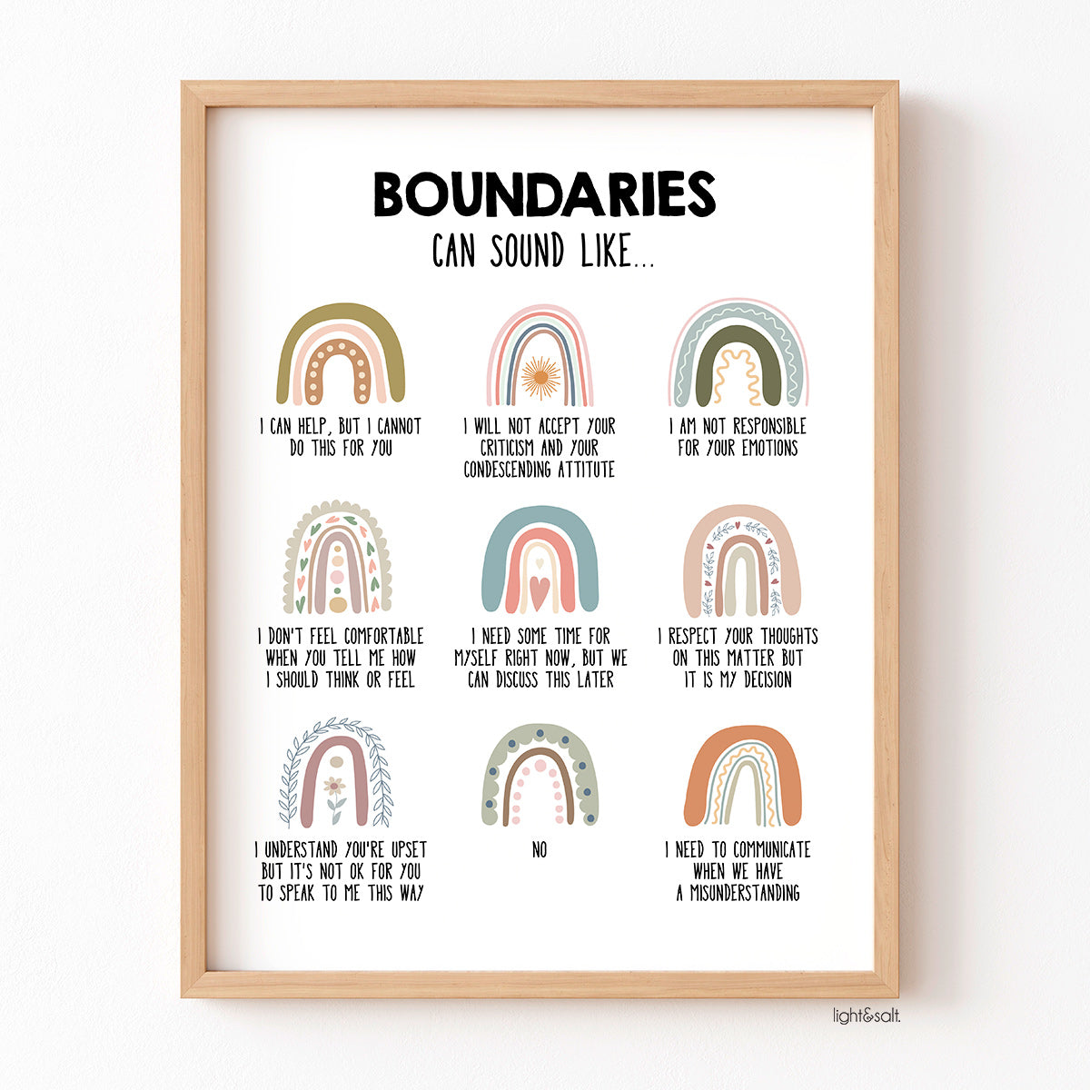 Boundary setting statements poster lightandsaltdesign
