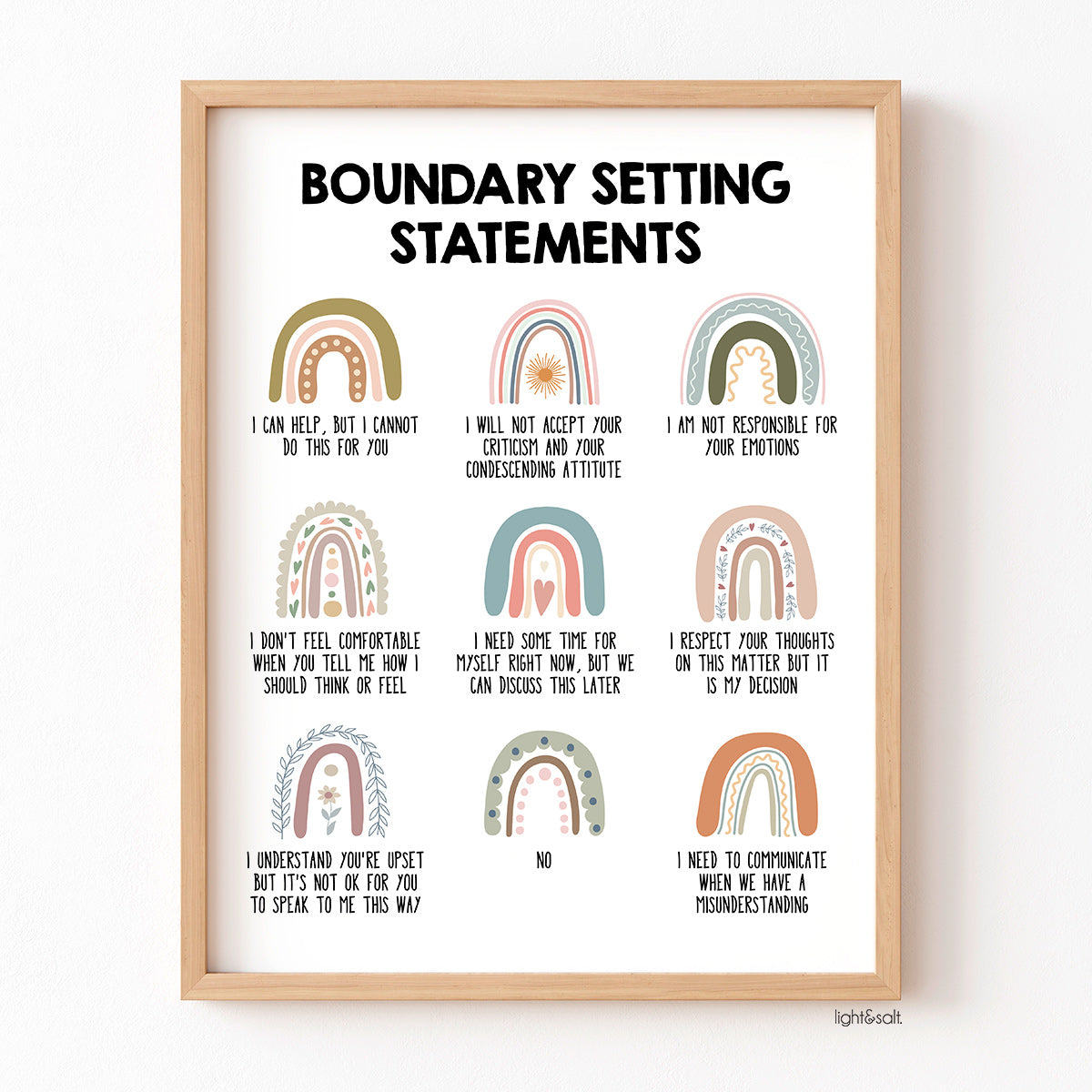Boundary setting statements poster lightandsaltdesign