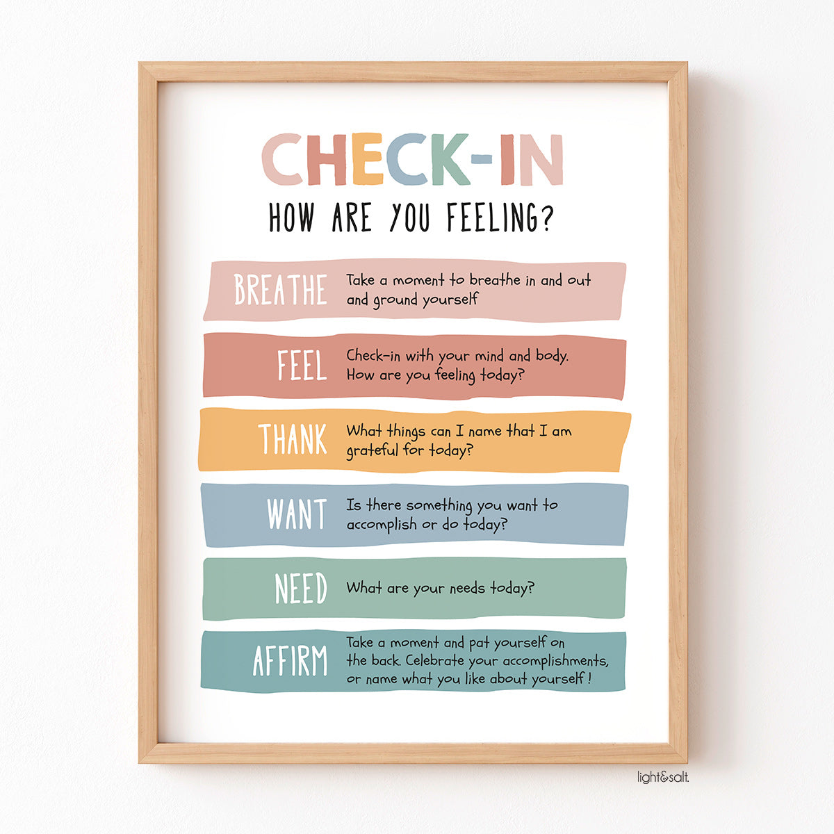 Feelings check-in poster – LightandSaltDesign