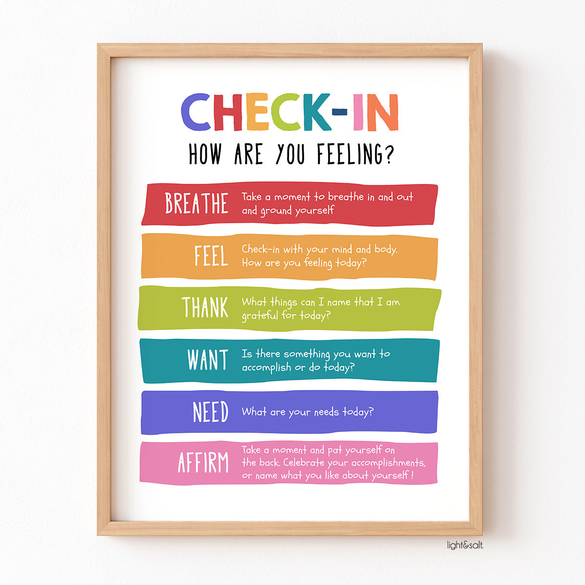 Feelings check-in poster – LightandSaltDesign