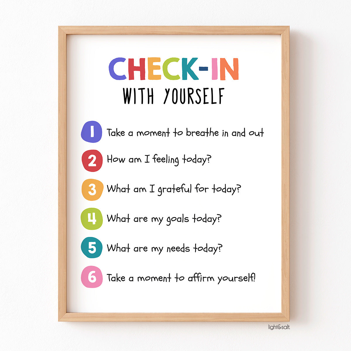 Daily check-in poster – LightandSaltDesign