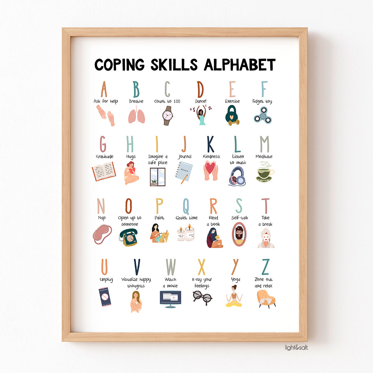 Coping skills alphabet poster