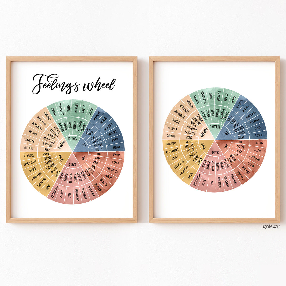 Feelings wheel poster set of 2 – LightandSaltDesign