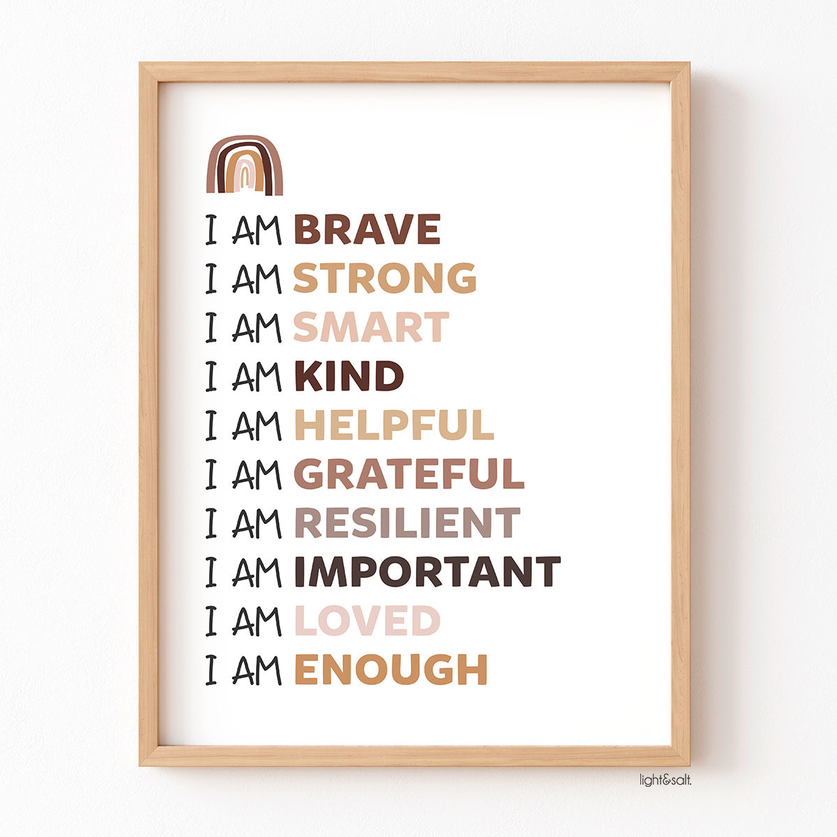 Diverse Daily affirmations for kids poster