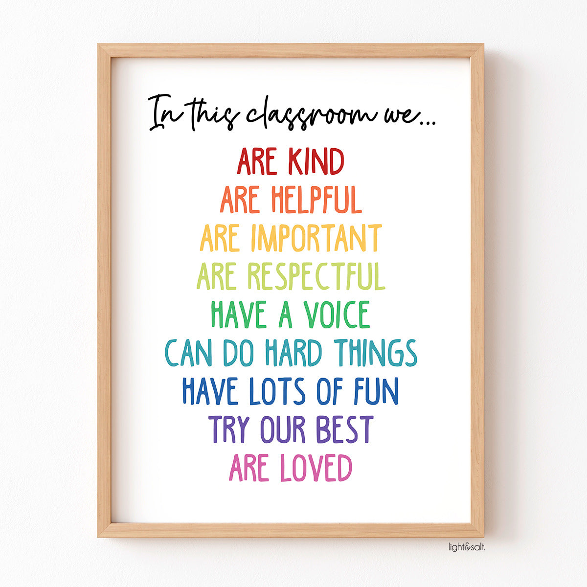 In this classroom we are kind, we are helpful, we are... poster ...