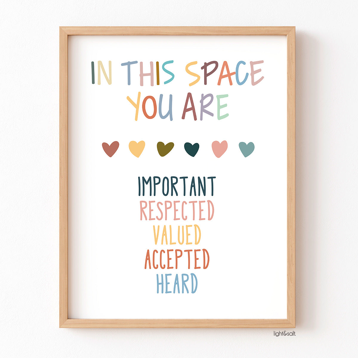 In this space you are important, respected, valued, accepted, heard po ...