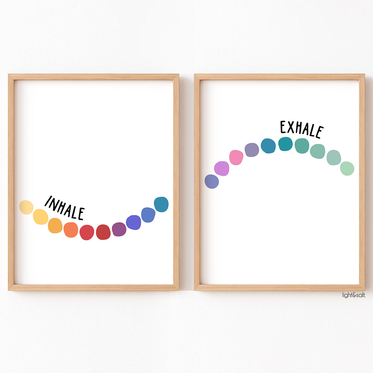 Inhale, exhale poster set of 2, mindful breathing