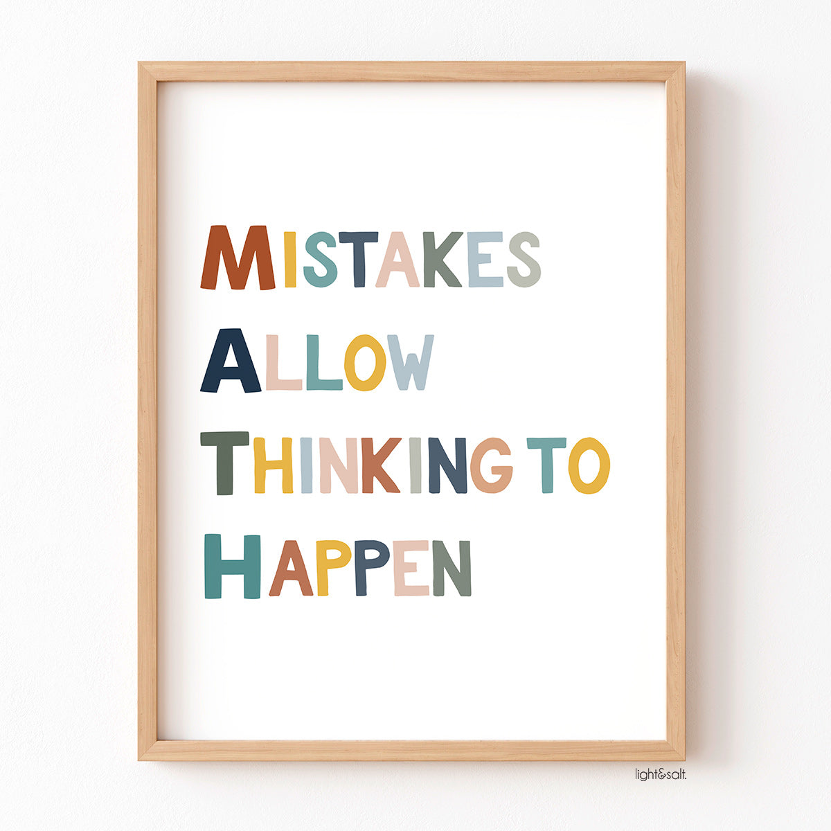 Mistakes allow thinking to happen (MATH) poster