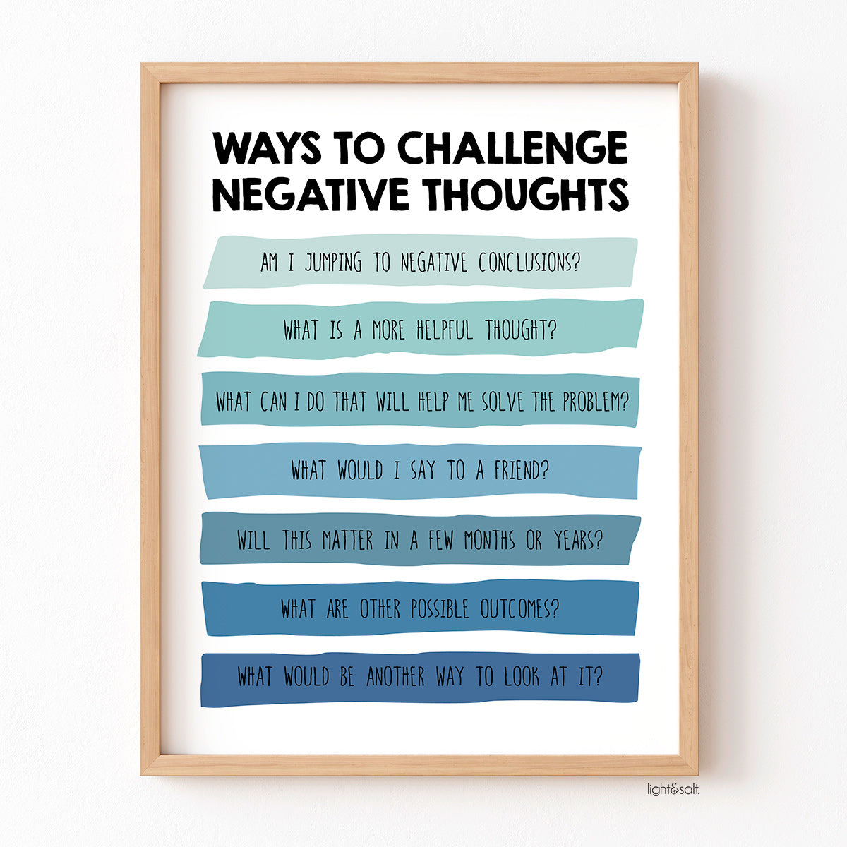 Ways to challenge negative thoughts poster