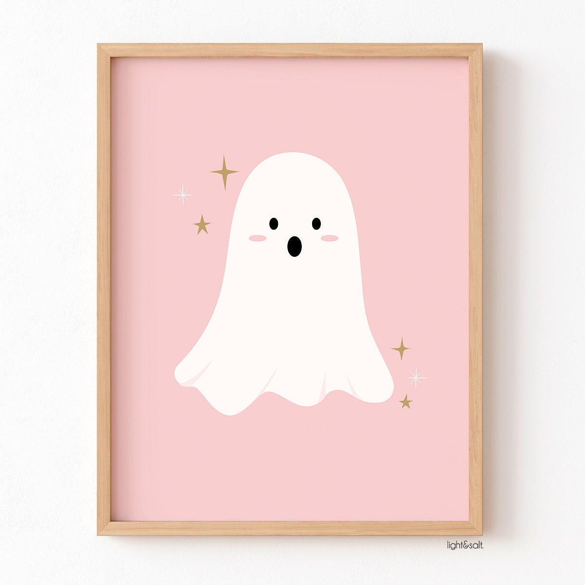 Pink ghost halloween poster