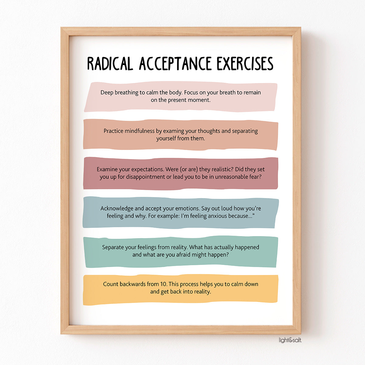 Radical acceptance exercises poster