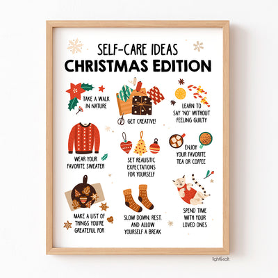 Self care ideas christmas edition poster