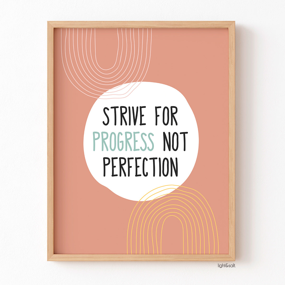 Strive for progress not perfection poster