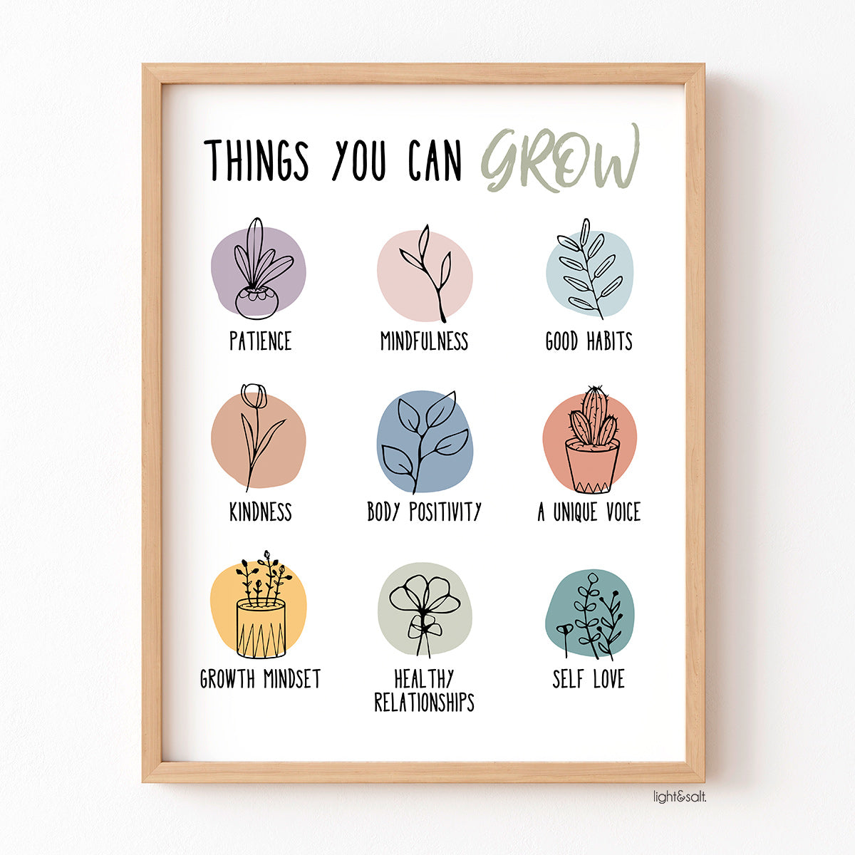 Things You Can Grow Poster Growth Mindset LightandSaltDesign Things you can grow poster growth mindset lightandsaltdesign