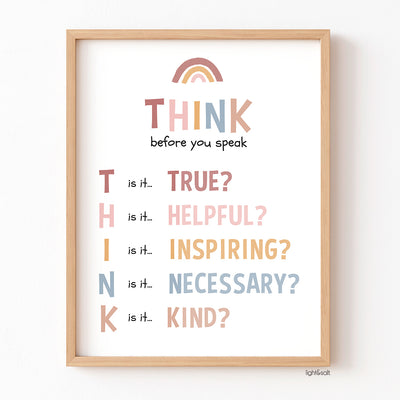 THINK before you speak poster
