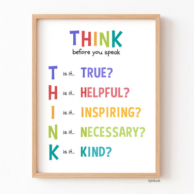 THINK before you speak poster
