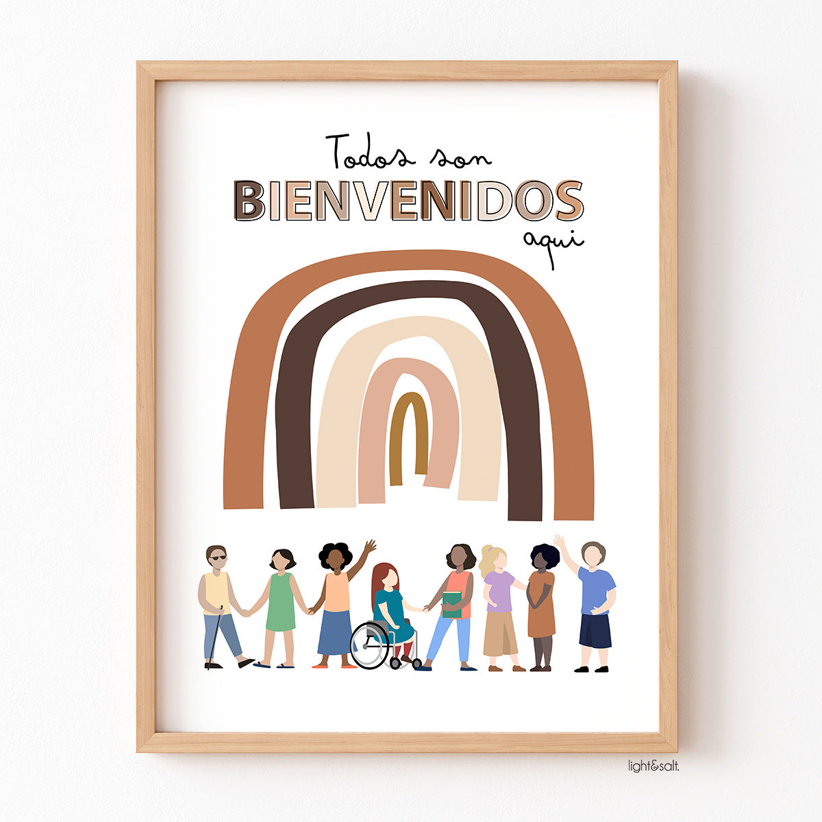 Todos son bienvenidos aqui, everyone is welcome here spanish poster