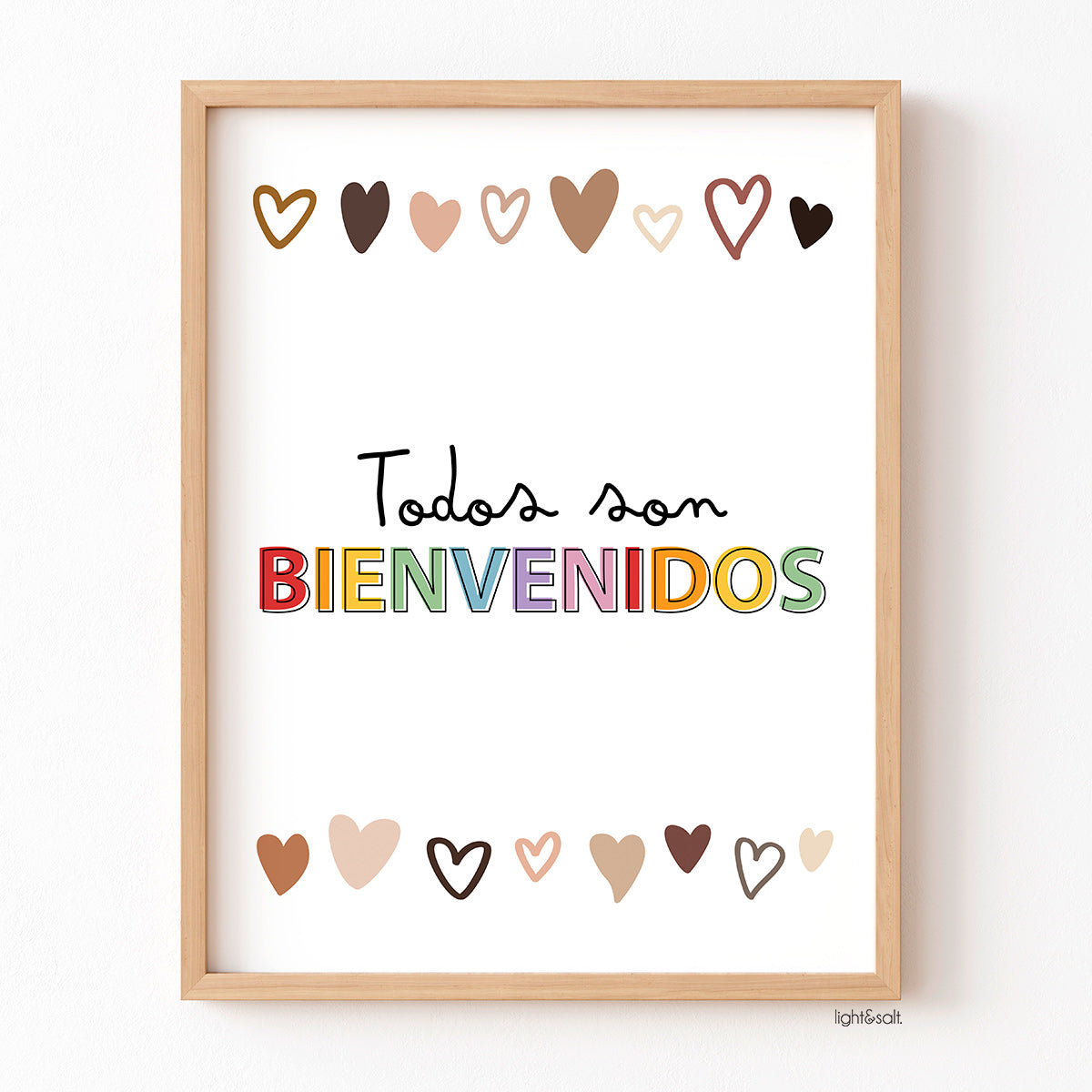 Todos son bienvenidos, everyone is welcome here spanish poster