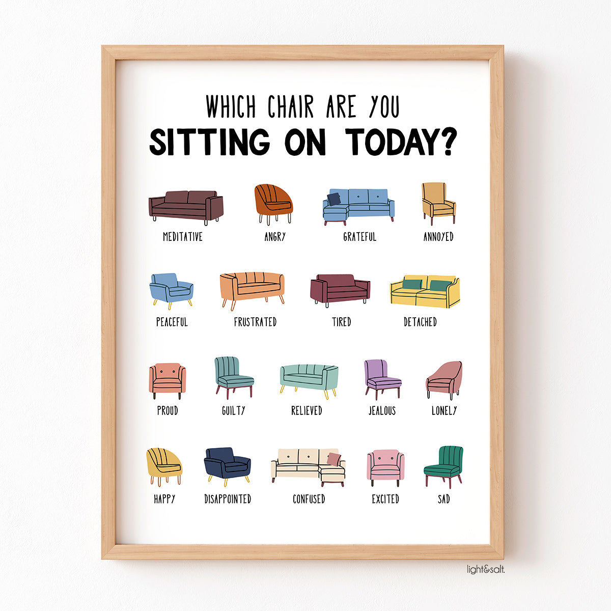 Which chair are you sitting on today poster LightandSaltDesign