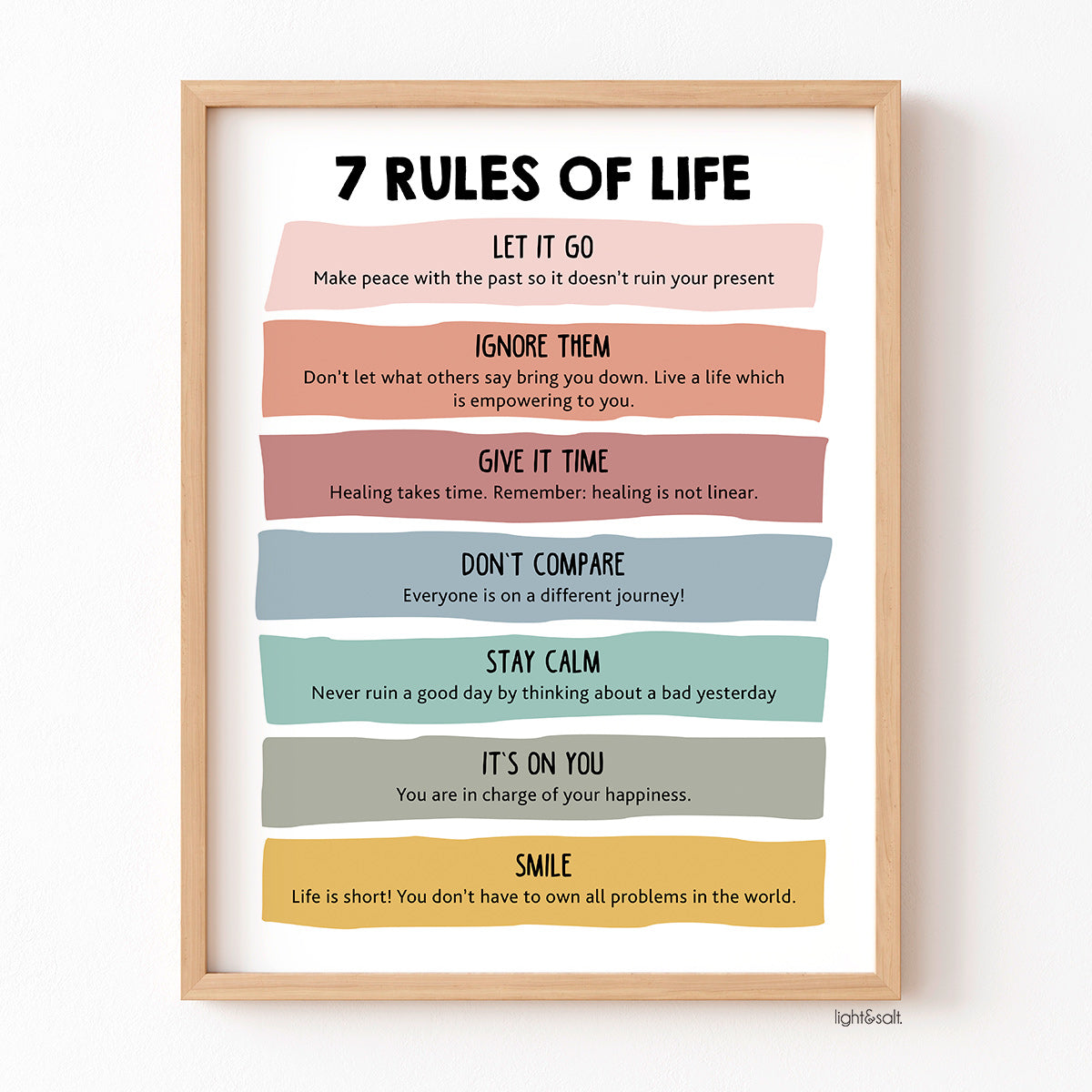 7 rules of life poster