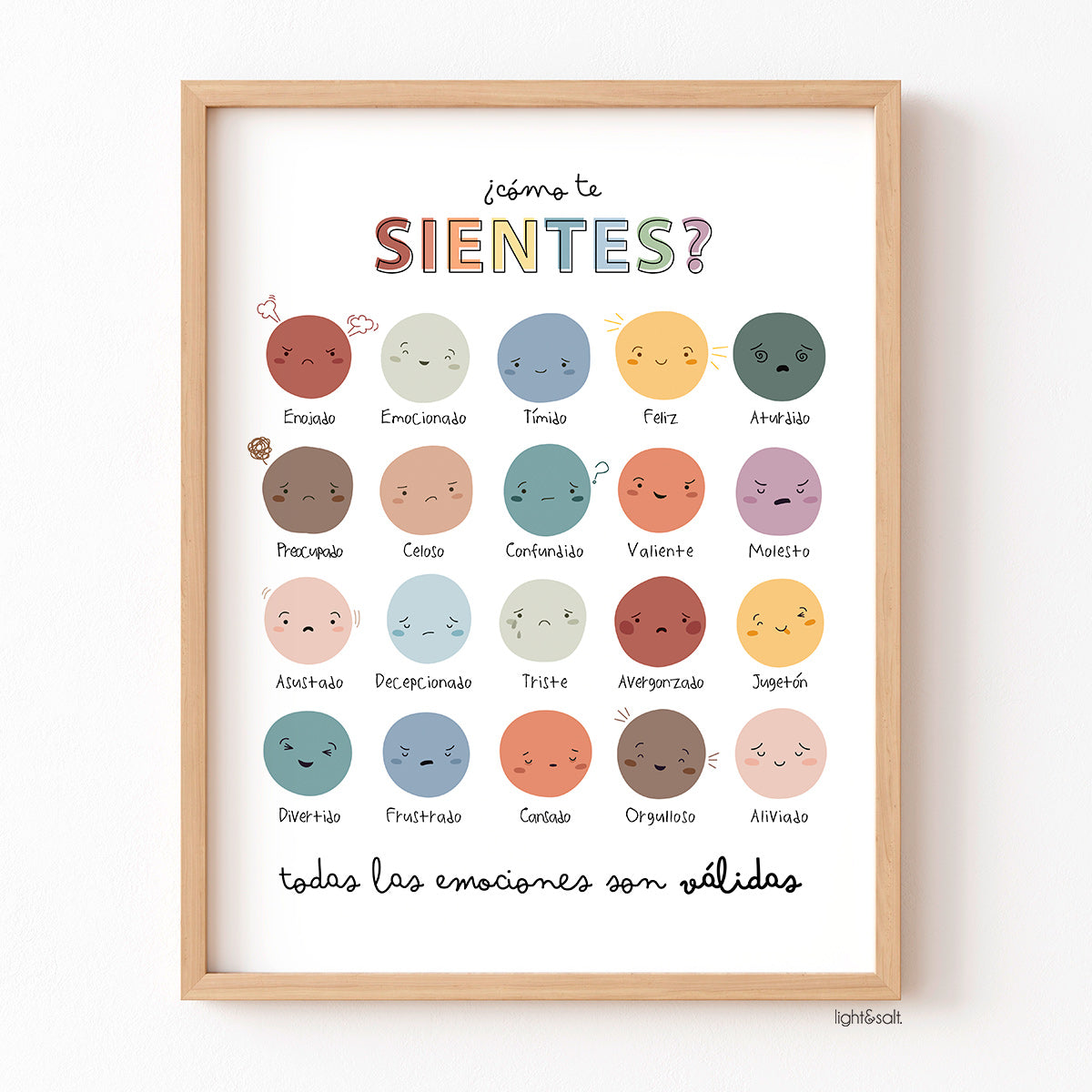 Spanish feelings and emotions poster – LightandSaltDesign