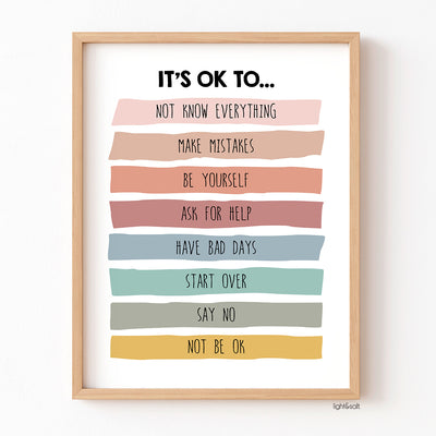 It's okay to... poster, challenging negative thoughts