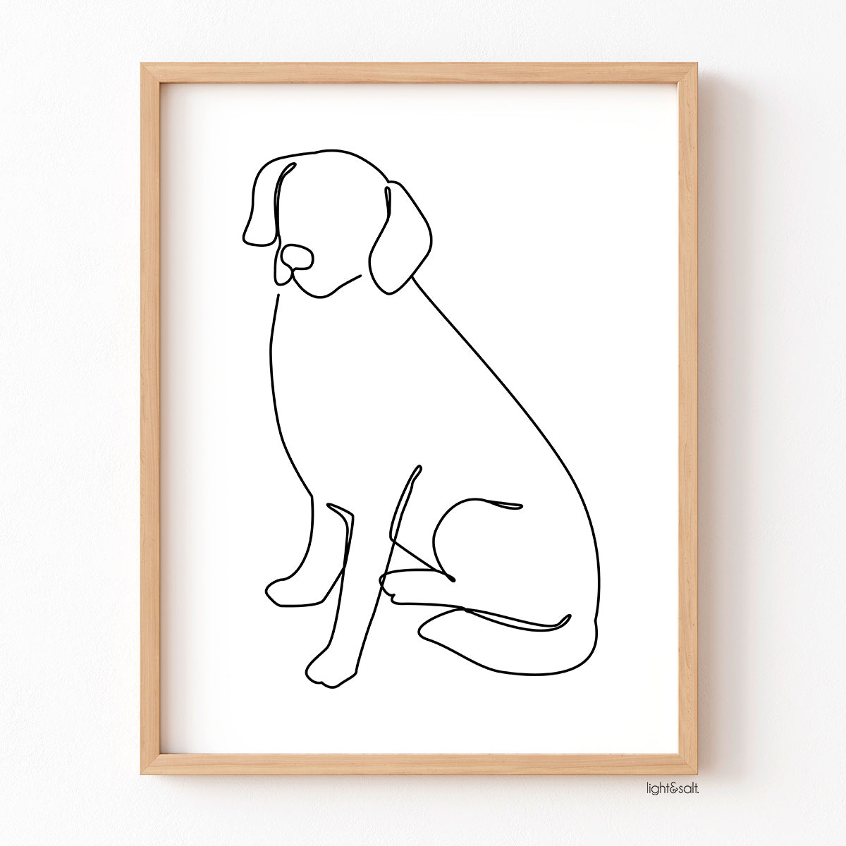 Labrador dog line drawing poster