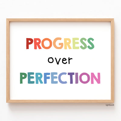 Progress over perfection poster