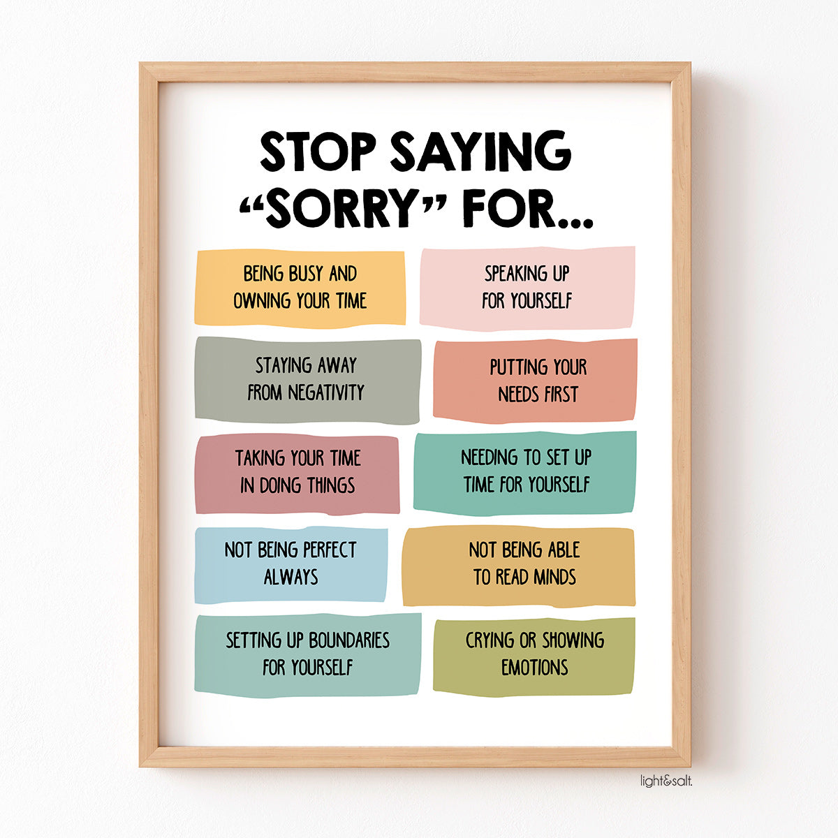 Stop saying sorry for... poster