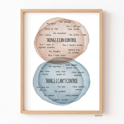 Circle of control poster, things I can and cannot control
