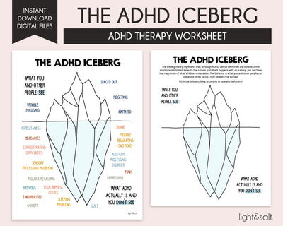 ADHD Icerberg Worksheets