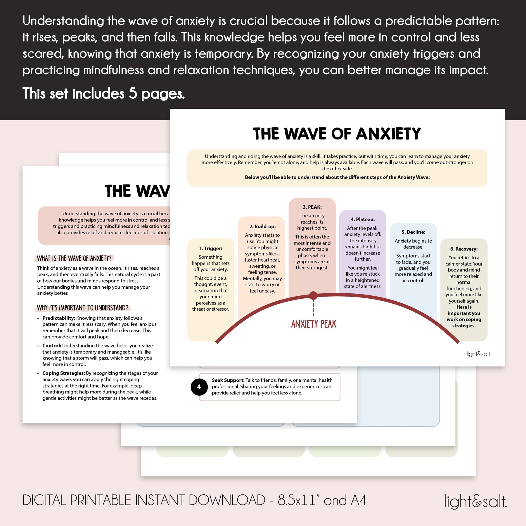 Emotion Wave Worksheets.pdf Anxiety Wave worksheets – LightandSaltDesign