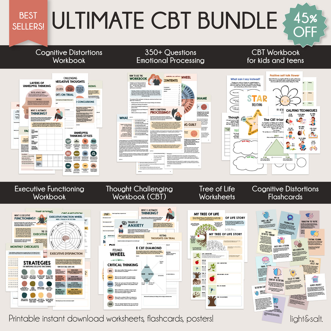 Ultimate CBT Bundle, CBT Therapy Worksheets, 45% OFF – LightandSaltDesign, image size:1080x1079