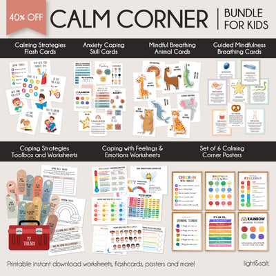 Calming corner kit bundle worksheets and posters