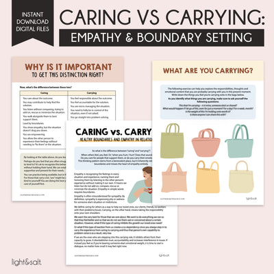 Caring vs Carrying: worksheets for setting healthy boundaries in relationships