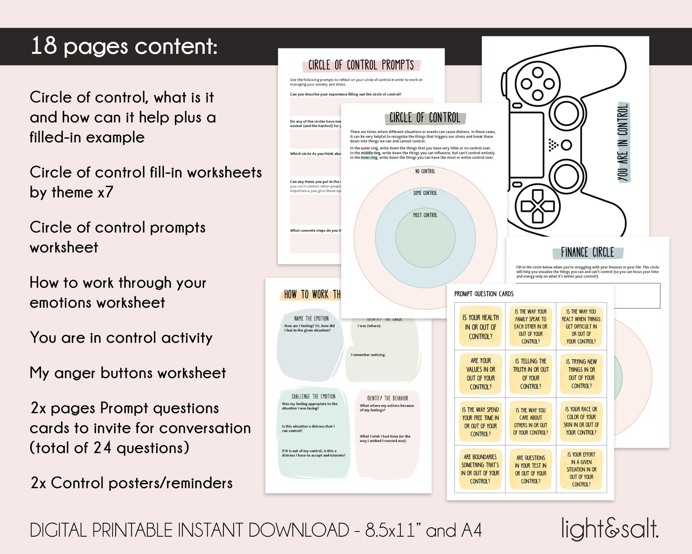 Over Control Therapy Worksheet.pdf Circle of control therapy worksheets – LightandSaltDesign