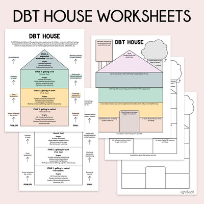 DBT house, Anxiety House Worksheet