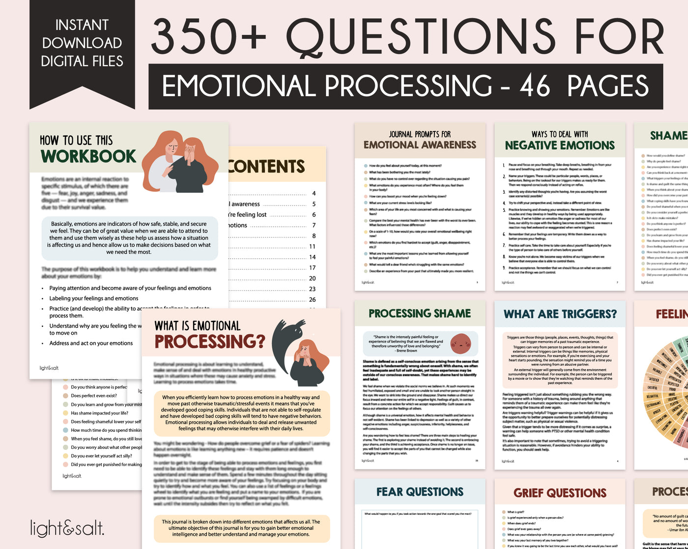 350+ Thought Provoking Questions to help process your emotions, Emotional Processing Journal