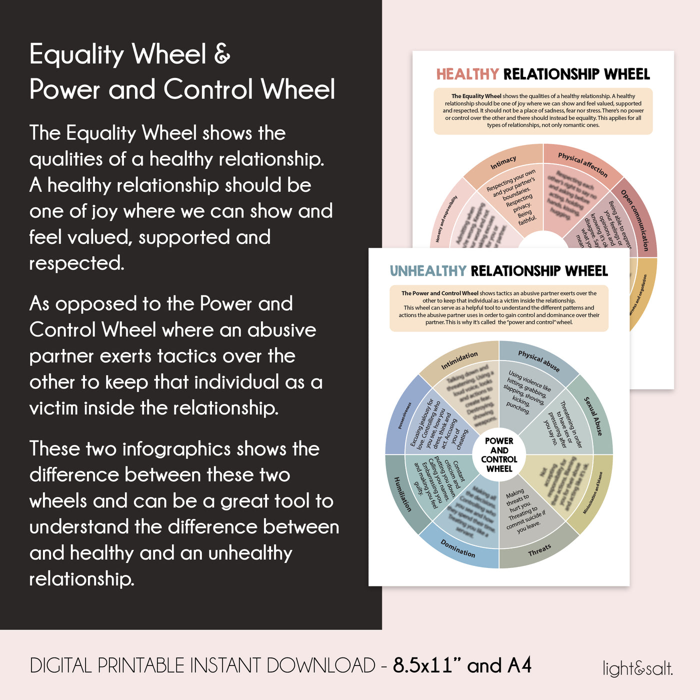 Equality Wheel and Power and Control Wheel – LightandSaltDesign
