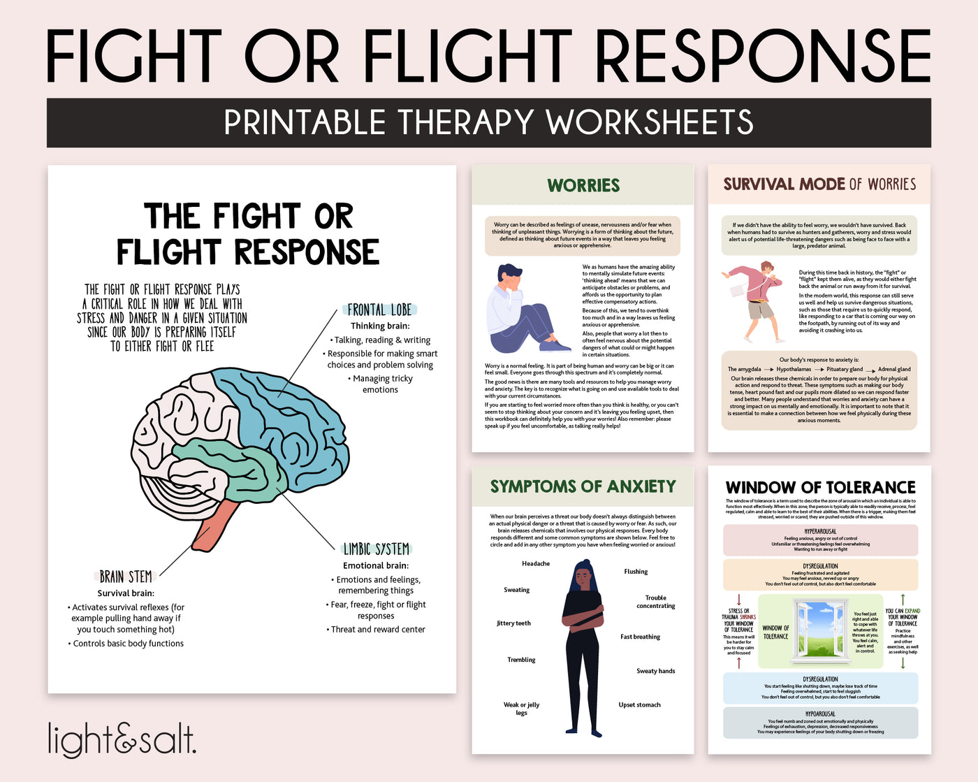 Fight or flight response worksheets